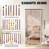 Wood Beaded Curtain, 31 Lines Bamboo Beaded Curtain 35 x 69In Natural Hanging Door Room Divider for Porch