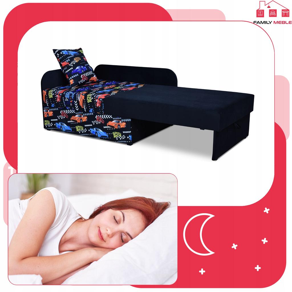 Narożnik dziecięcy Bambino rozkładany pojemnik łóżko dzieci materac kubuś