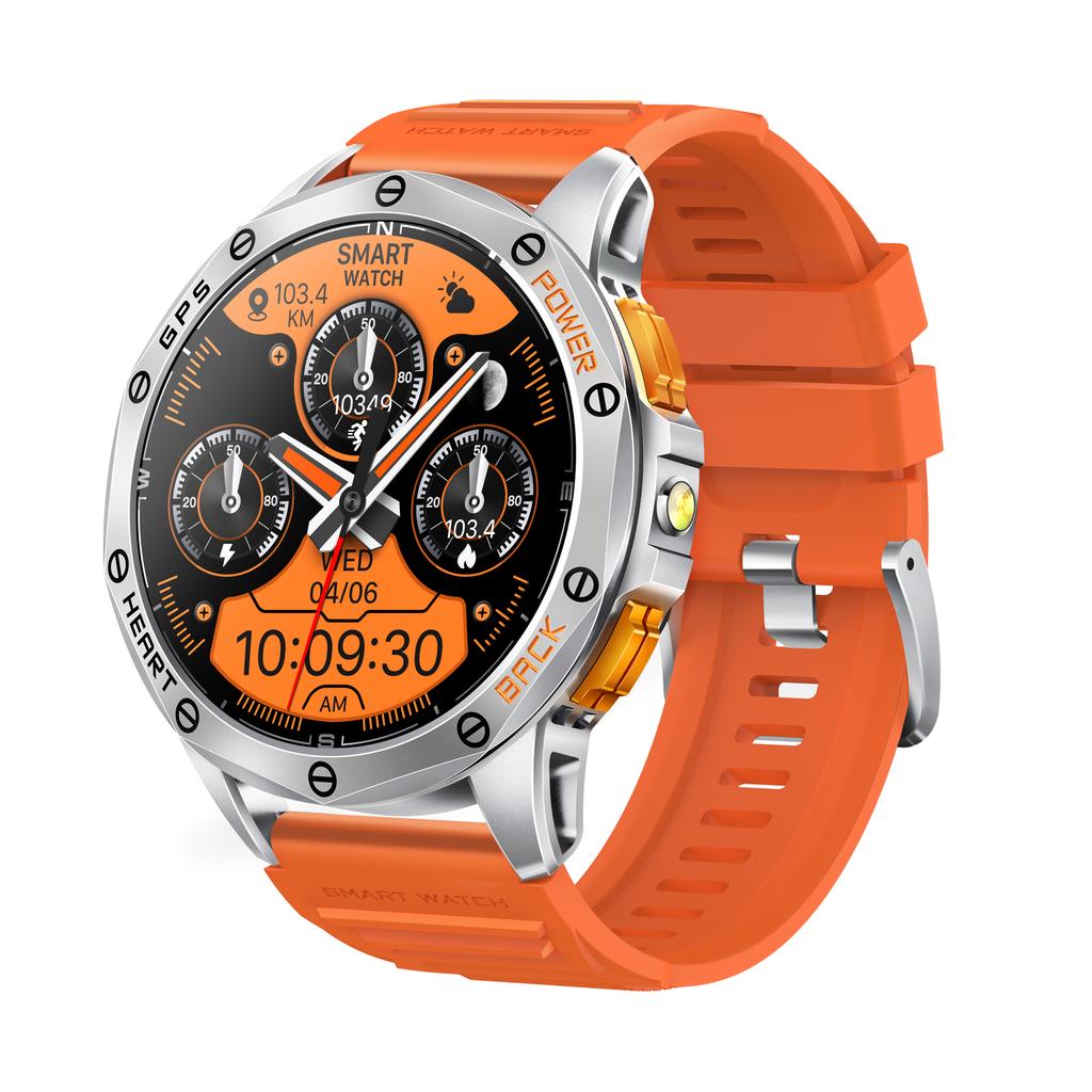 GPS Compass WristWatch K67 1.43-inch AMOLED Super Large Screen With LED Flashlight Health Monitoring Outdoor Sports Smart Watch