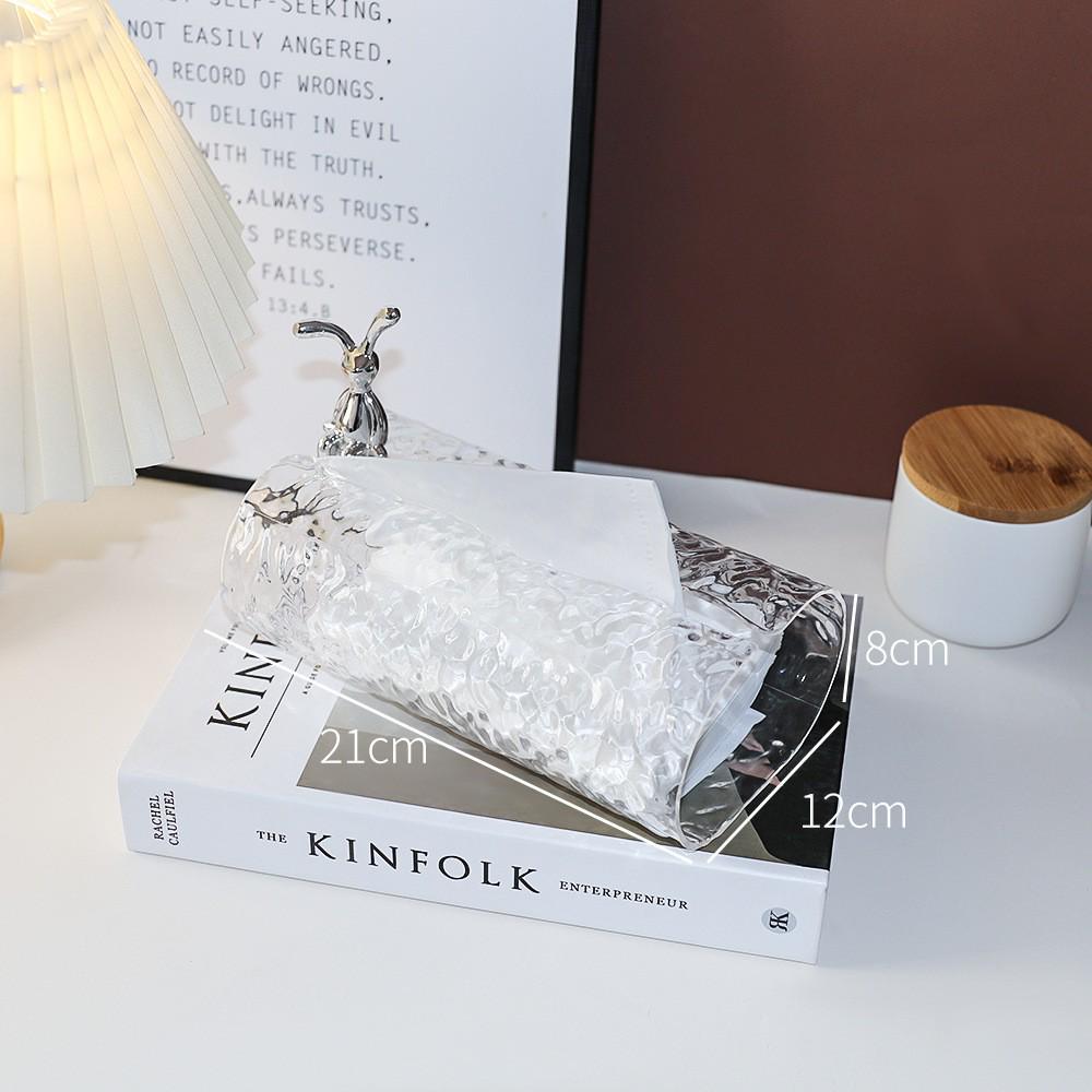 "Elegant Water Ripple Tissue Box – Transparent, Wall-Mountable Storage for Toilet Paper"