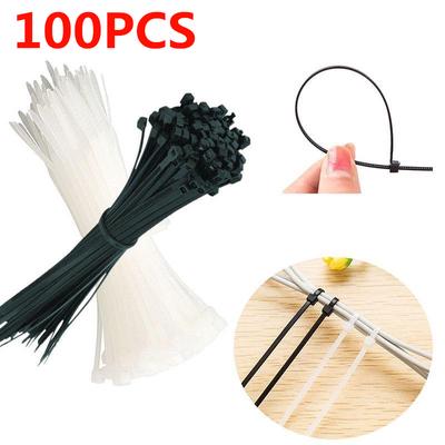 100pcs Network Nylon Plastic Cable Wire Zip Tie Cord Strap