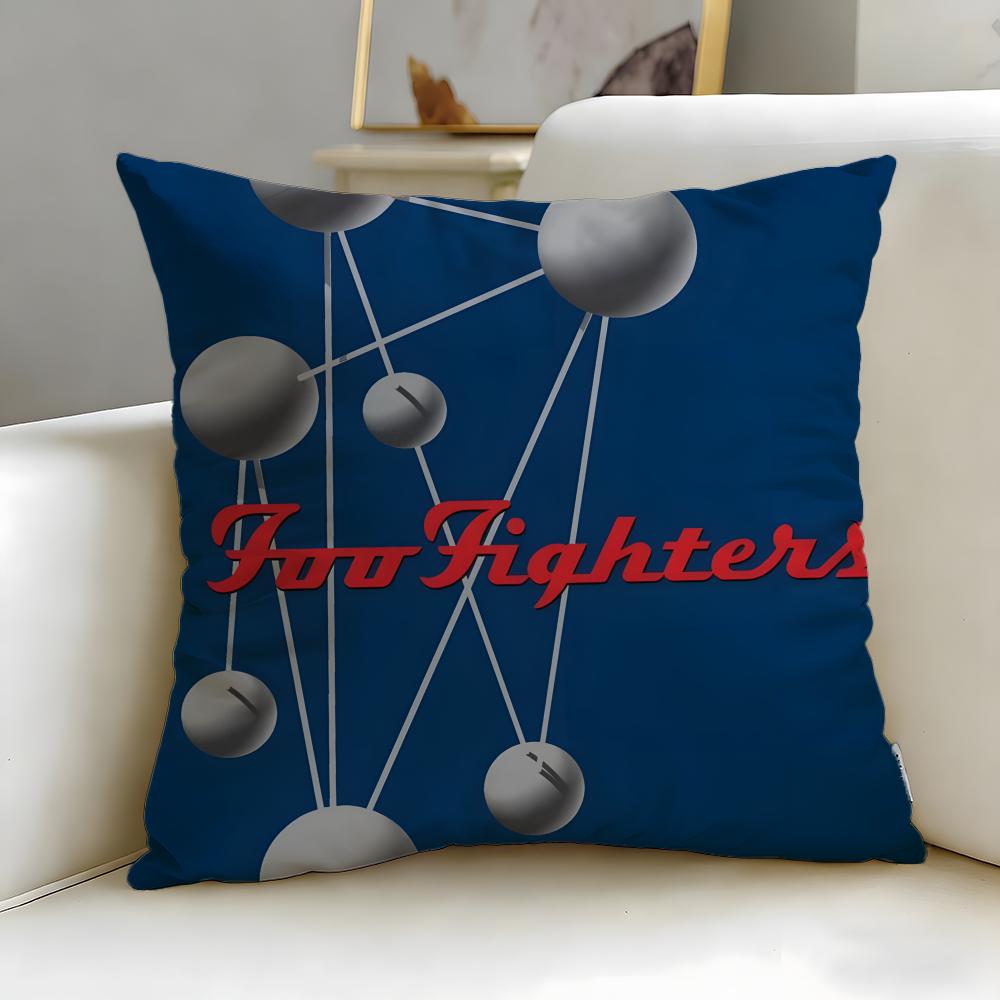 Classic Band Foo Fighters Cushion Cover Soft & Easy-Wash Pillow Case – Versatile for Couch, Bed, Travel and Office