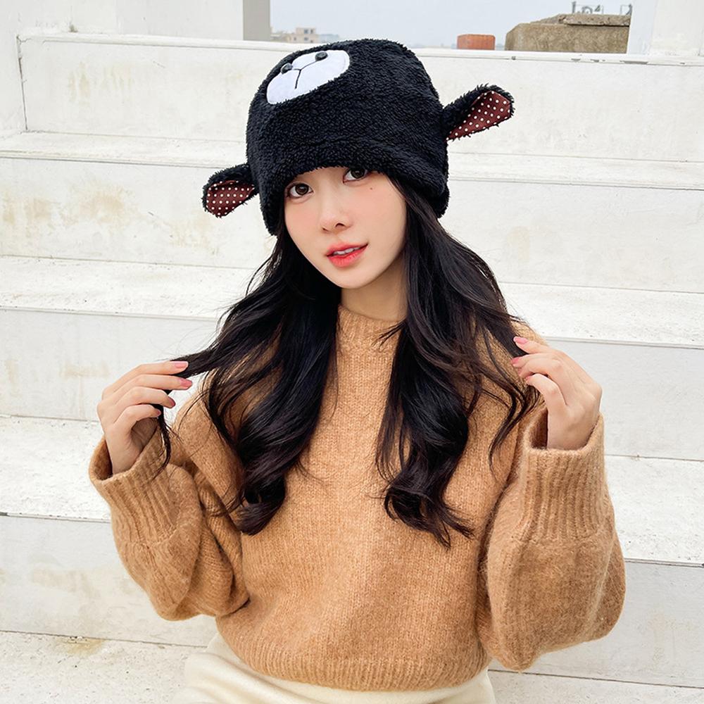 

Шапка из овечьей шерсти с рисунком милой овцы, забавная шапка, зимние шапки из искусственного меха для женщин и девочек, теплые шапочки с черепами чёрный