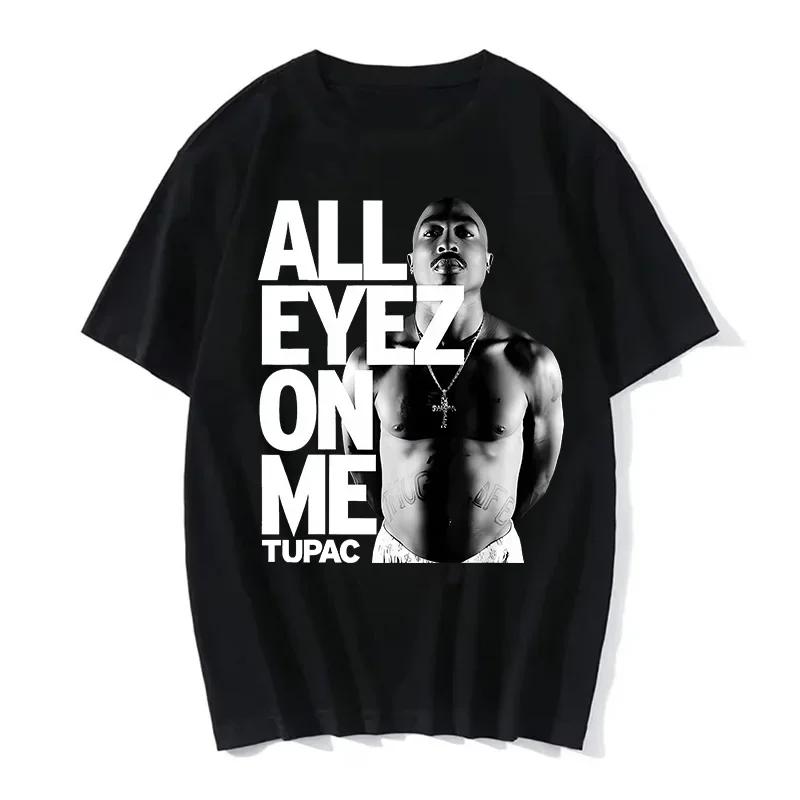 

Rapper Tupac Top Streetwear Hip Hop Streetwear Short Sleeve Graphic Print T Shirt Men Women Harajuku Y2K Fashion Loose Oversized Summer New Tee 4XL