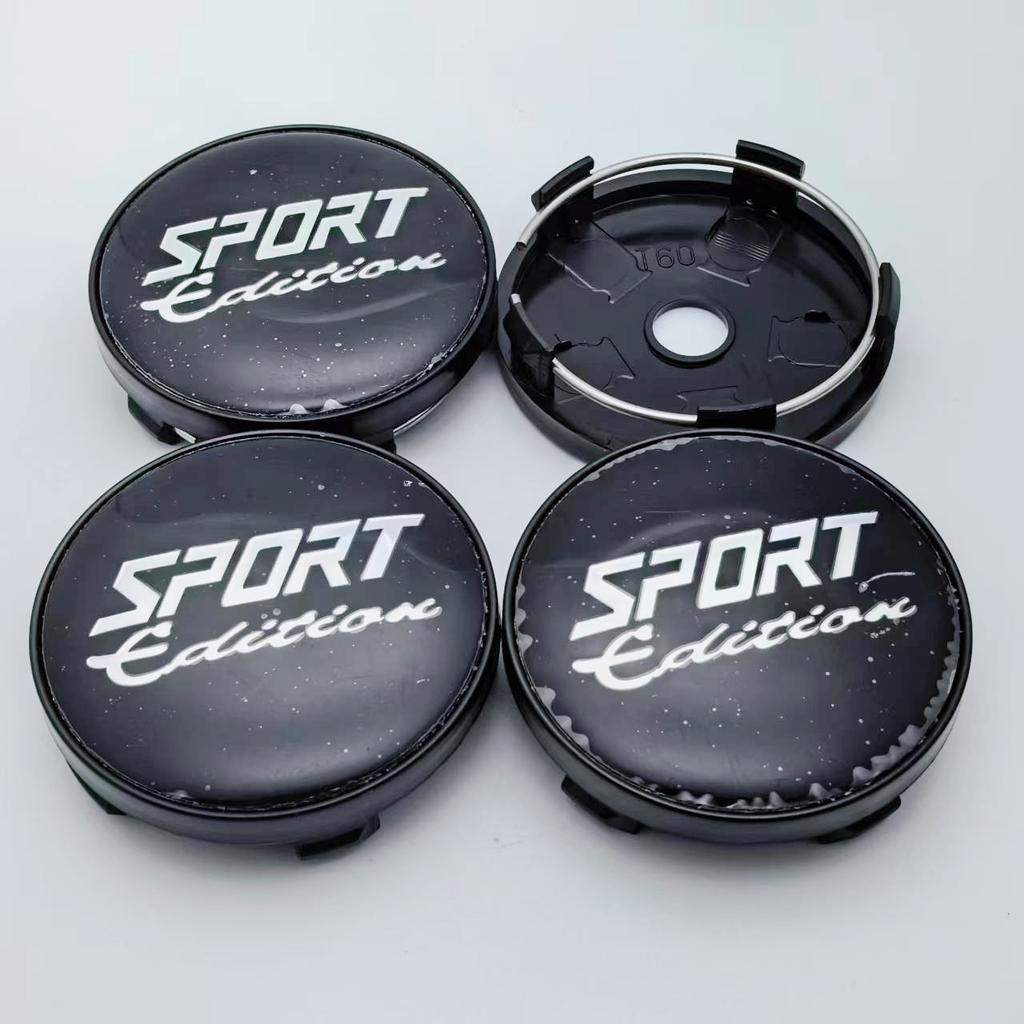 4pcs SPORT Edition Logo Emblem Car Wheel Center Caps 60mm 56mm Wheels Hub Centre Cap Rim Hubcaps Cover Replace Car Accessories