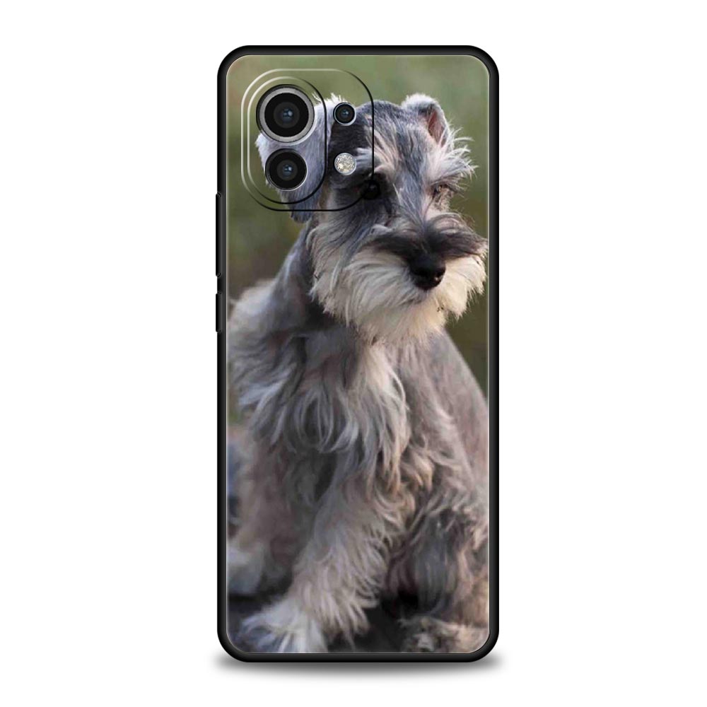 Phone Case For Xiaomi Mi 15 14 14T 13T 12T Pro 12 13 11 Lite 5G 11T X6 X5 Pro Soft TPU Cover Cartoon Schnauzer Dog