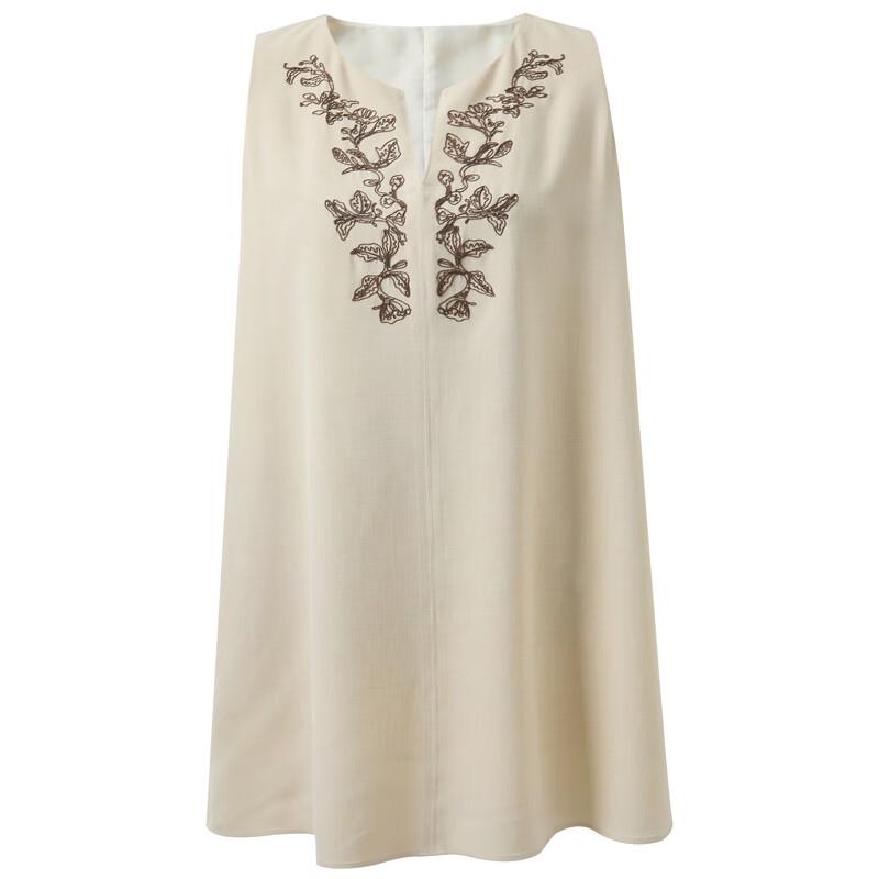 SanCai 2025 Summer Embroidered A-Line Vest Dress
