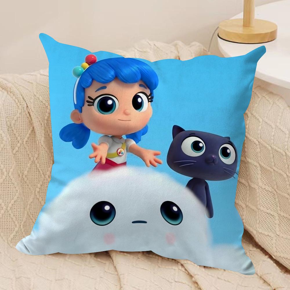 True R-Rainbow Kingdom Cushion Cover Silky Short Plush Double-Sided Printed Pillow Case for Sofa All Seasons Home Decor Gift