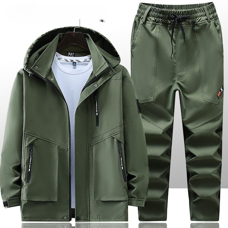Men's Spring  Autumn Jacket Suit - Windproof Outdoor Mountaineering Outfit with Leisure Sports  Labor Insurance Work Clothes