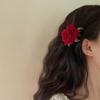 Retro Rode Rozen Haarclip - Groot Bloemenaccessoire voor Vrouwen, Perfect voor Zomerse Fotoshoots en Beroemdhedenkapsels