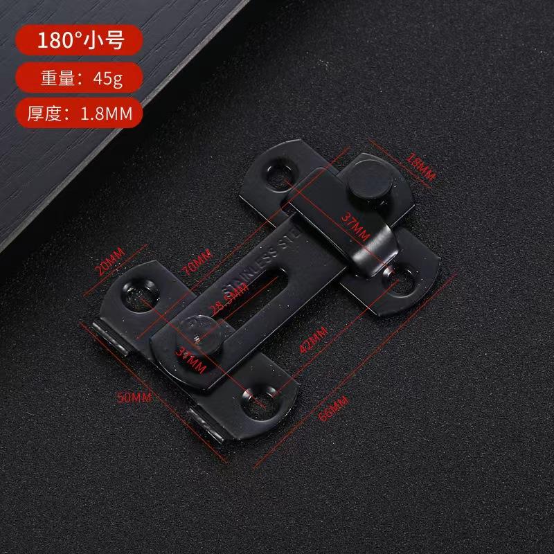Door Lock 90/180 Degree Barn Bolt Cast Stainless Steel Hook Latch Window Cabinet Locks with Screws Right Angle Sliding Gate Lock