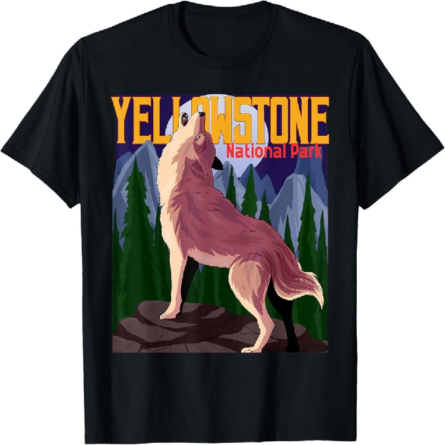 Yellowstone National Park Wolf T-Shirt S