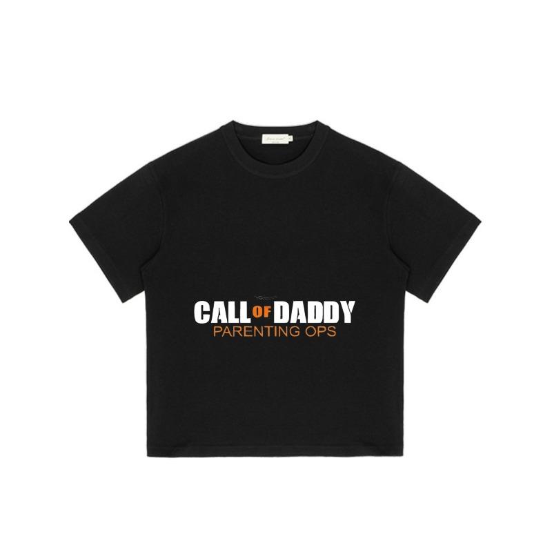 Herren Schwarzes T-Shirt Call of Daddy Parenting Ops Grafikdruck Freizeitkleidung für Alltag und Humor-Outfits