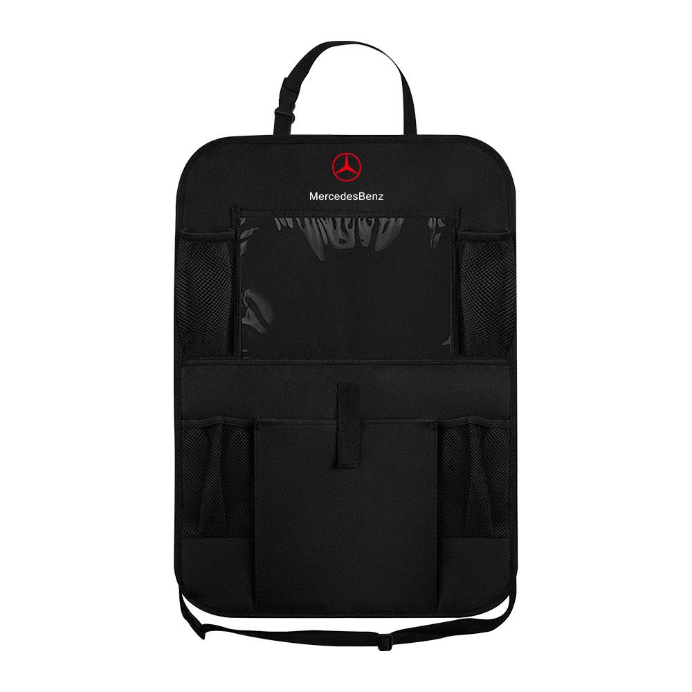 

Car Seat Storage Bag Multifunctional Car Back Multi Pocket Organizer With Touch Screen Tablet Holder For Mercedes Benz AMG Badge