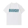 Men's 100% Cotton Crew Neck Short Sleeve T-Shirt, Casual Anarchy Spiky Gothic Text Print Breathable Soft Summer Everyday Tee for Daily Wear