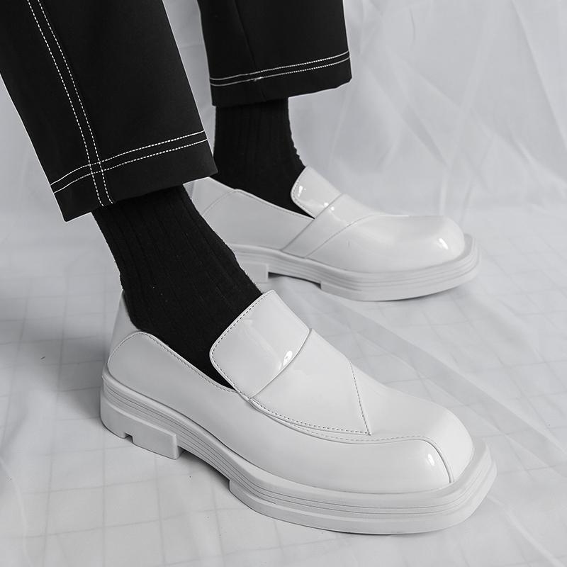 Fashion Hombre Casual men's leather shoes Luxury designer classic style Party and business office or daily work Thick soled loafers