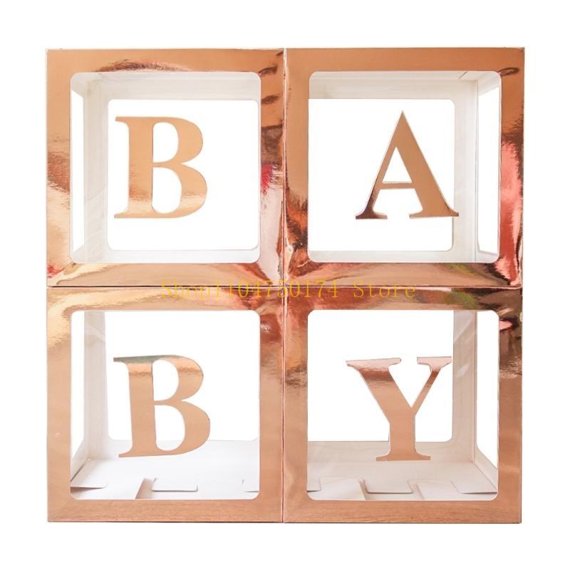 Set of 4 Baby Boxes with Letters for Wedding Baby Shower Birthday Party Decor top sale