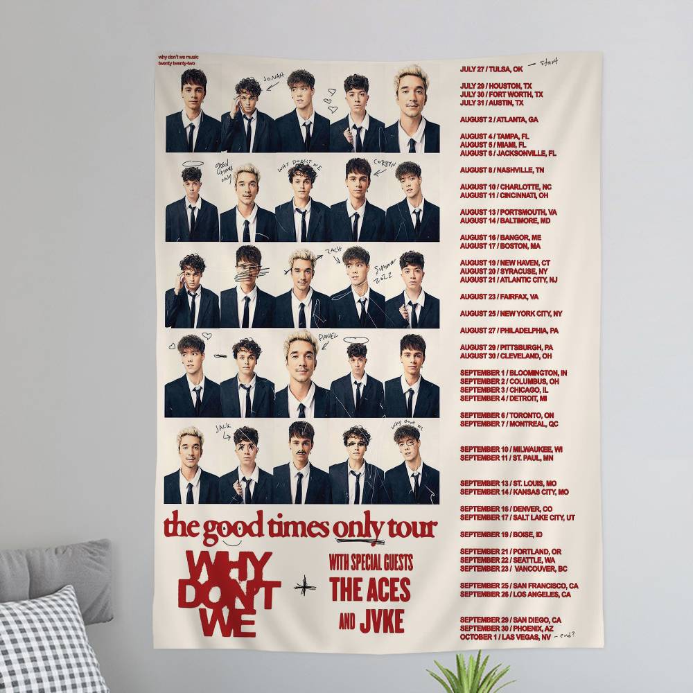 

American Pop Boy Band Why Dont We Hanging Bohemian Tapestry Bohemian Wall Tapestries Mandala Cheap Hippie Wall Hanging 74x94cm(29x37in)