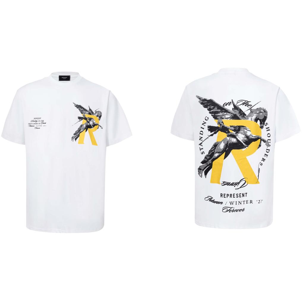 Trendy brand REPRESEN classic slogan printed male and female couples crew neck pullover cotton short-sleeved T-shirt high street