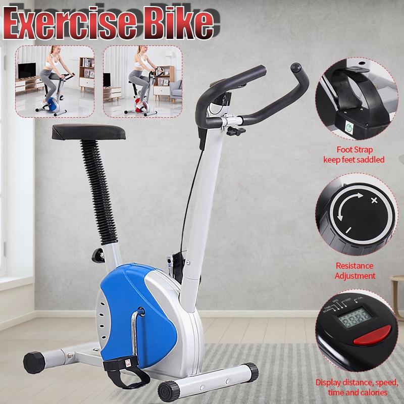 Niebieski/Czerwony Wyświetlacz LED Rower Stacjonarny Rower Treningowy Narzędzie Kardio Domowy Trenażer do Indoor Cyclingu Stacjonarny Sprzęt Fitness do Budowy Ciała