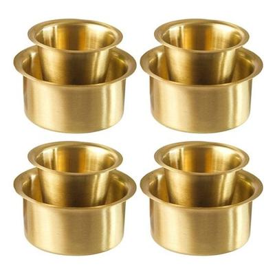 Set of 4 Brass Dabara Set Tea, Coffee Dabara Set South Indian Coffee Glass Tumbler Set Serving Drinkware 120 ML Capacity
