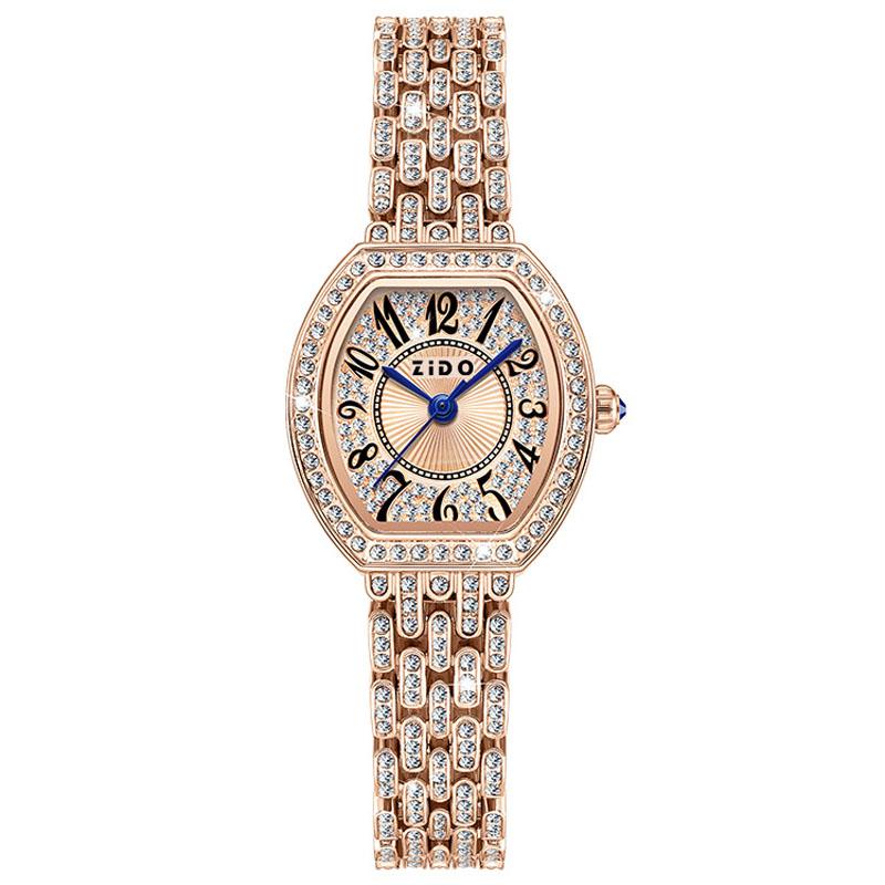 L95 Women's Watch Light luxury Retro Barrel Shaped Digital Diamond inlaid Waterproof Ladies Fashion Quartz Clock Watches