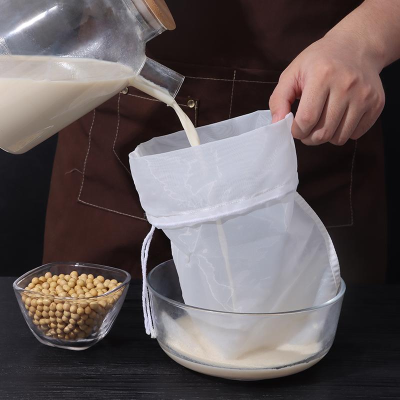 Baijie Kitchen Soy Milk Strainer, Gauze Filter Bag, Fine Mesh  Herbal  Filter Screen, Home Use Filling Bag, 2 Pieces 30*40cm, 100 Mesh