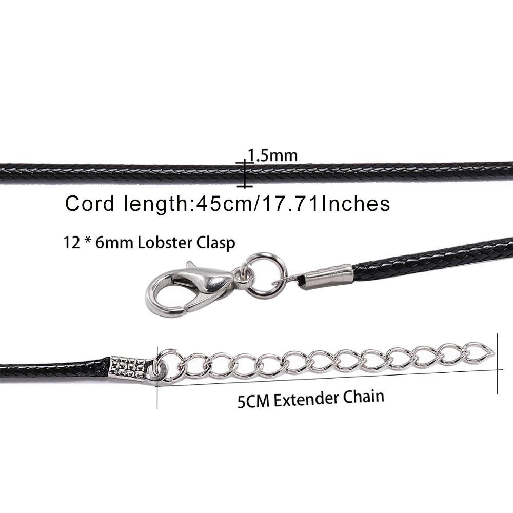 20Pcs 1.5mm Leather Adjustable Braided Rope Lobster Clasp String Cord for DIY Jewelry Necklaces & Pendant Charms Findings Making
