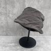 Fog Dark Linen Mixed Linen Pleated Bucket Hat Lazy Face Small Cold Hat Women's Summer Thin Curling Heap Hat