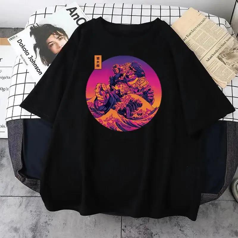 JoJo Bizarre Adventure Anime T Shirt Harajuku Women Men Casual Vintage Streetwear Short Sleeve  T Shirt Unisex