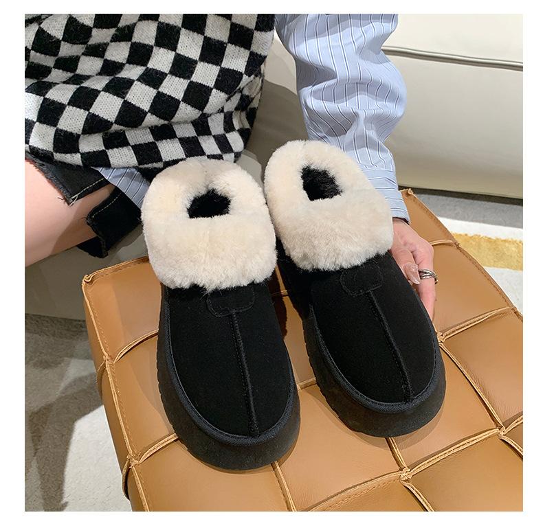 Short Snow Boots Women's Winter Piled and Thickened Fluffy Shoes New Thick-soled Warm Cotton Shoes