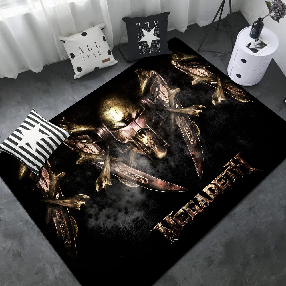 

Heavy Metal Rock Roll Music Megadeths Floor Mat INS Style Soft Bedroom Floor House Laundry Room Mat Anti-skid Household Carpets 50x80cm