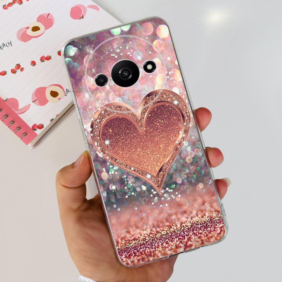 For Xiaomi Redmi A3 4G Case Fashion Girl Cartoon Print Soft Silicone Back Cover For Redmi A3 6.71" Shockproof Phone Case Funda