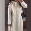Cross-border European and American Women's Clothing  Amazon British Slim College Style Top Waist A-shaped Long Skirt Set