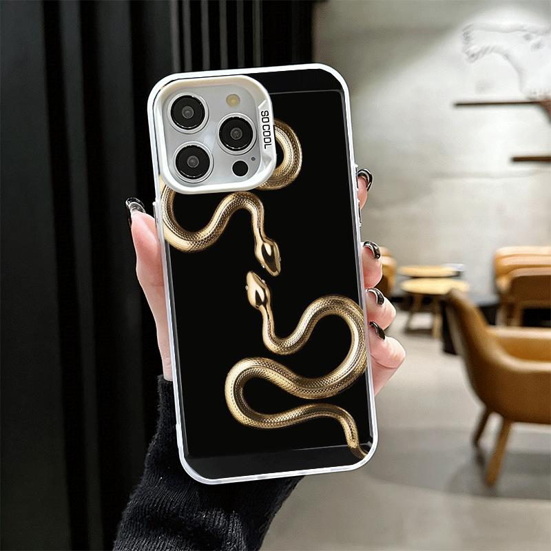 

Black Snake Doodle Soft Phone Case for iPhone 15 16 17 Pro Max 17Air 16E 14 Plus 13 12 Mini Shockproof Cover Back Shell iPhone 15 Plus