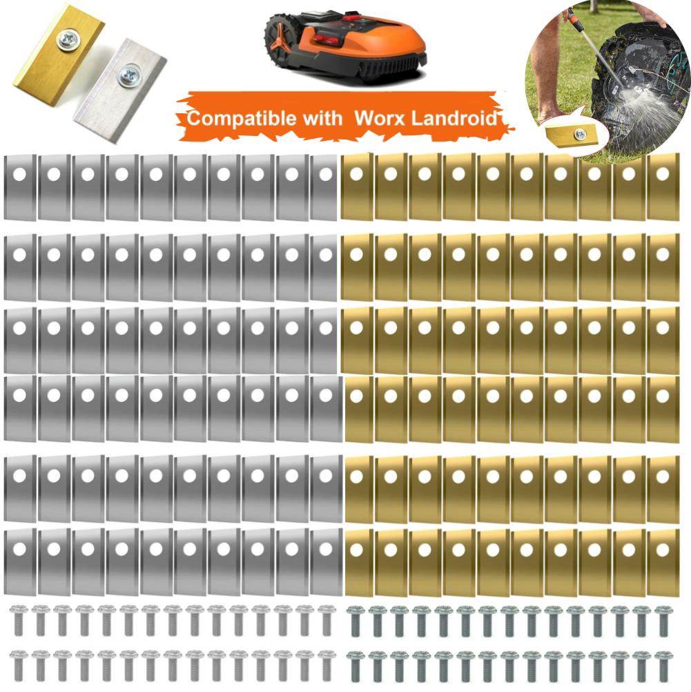 90-18x Lawn Mower Cutting Blade Set Stainless Steel Single Hole Lawn Mower Blade Blade Screws Kit for Worx Landroid Lawn Mowers