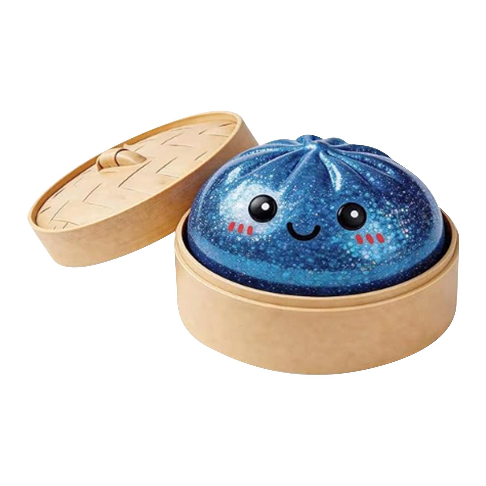 

Realistic Giant Steamed Bun, A Toy With A Steamer, A Slow- Dough Ball Designed For Stress Relief.Glitter Dumpling 10ml One Size синий