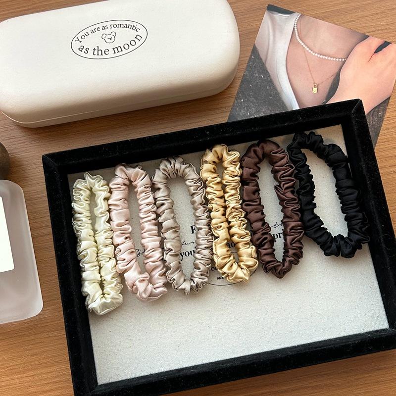 100% Čisté Morušové Hedvábí Gumičky do Vlasů Pro Ženy Elastické Hedvábné Gumičky do Vlasů Dívky Copánky Gumičky do Černých Vlasů Doplňky