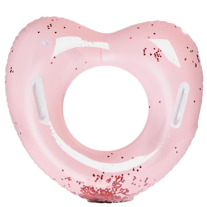Kids  Heart-shaped Sequin Swim Ring with Handles