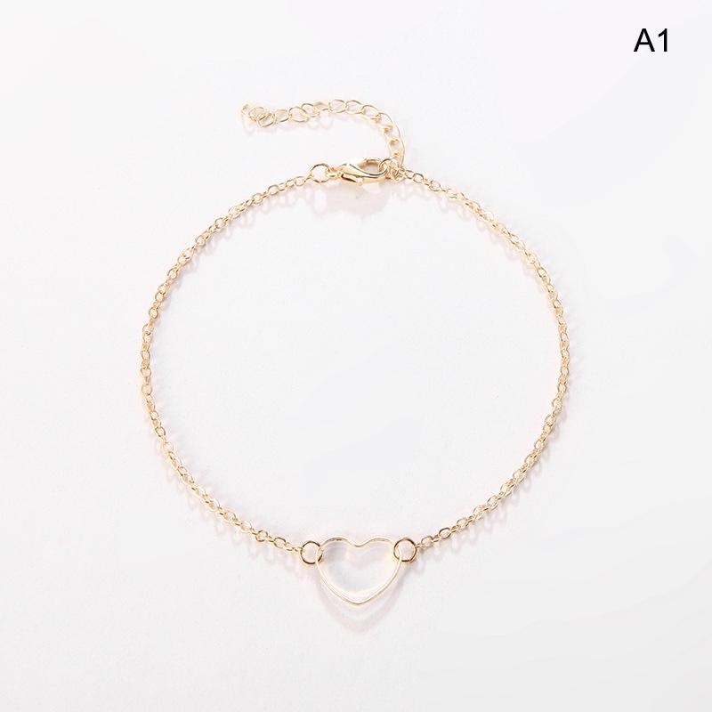 

Аксессуары Подарки DIY простой сердечный милый браслет для женщин и девочек золотой