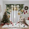 2 Stück Luxus Goldene Weihnachtsornament & Schleifenmuster Vorhänge, Entworfen zur Lichtblockierung, Premium-Material, Geeignet für Ch