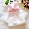 Baby Girls Winter Warm Coat Cute Rabbit Ears Hooded Cloak Jacket Thick Clothes