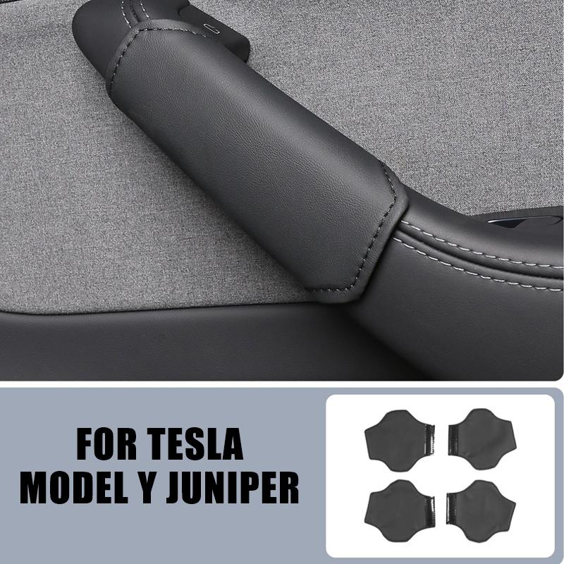 Xiaomi For Tesla Model Y Juniper Model 3 Highland 21-26 Leather Handlebar Grip CoverCar Interior Door Handle Gloves Protection Cover