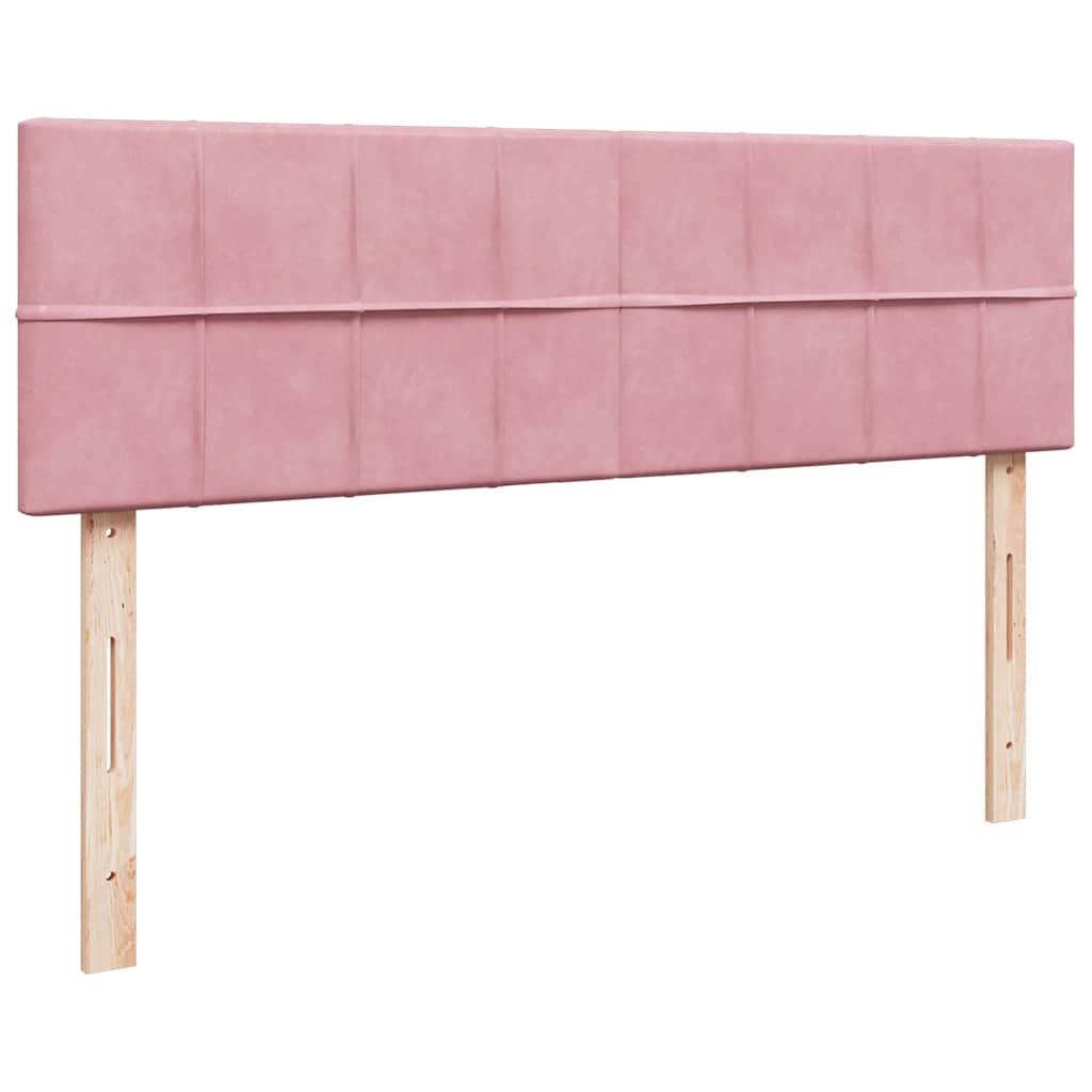 Ottoman Bed with Mattress & LEDs Pink 140x190 Cm Velvet