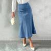 Women's High-Waist Stretch Denim Mermaid Skirt Fashionable Fishtail Design
