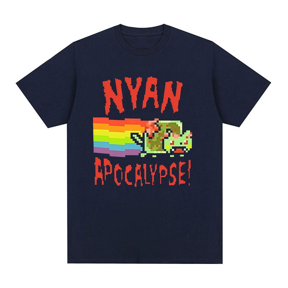 Nyan Rainbow Cat Funny Meme Tshirt Unisex Women Clothing Fashion Casual Tshirts Kawaii Harajuku Short Sleeves T Shirts Streetwear