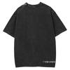Vintage-Waschung Kurzarm Porträt-Print T-Shirt Sommer