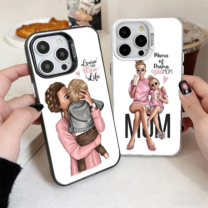 Baby Mom Girls Soft Phone Case for iPhone 15 16 17 Pro Max 17Air 16E 14 Plus 13 12 Mini Shockproof Cover Back Shell