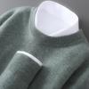 Men's 100% Pure Wool Round Neck Loose Pullover Sweater - Plus Size Cashmere Knit Base Layer for Autumn/Winter