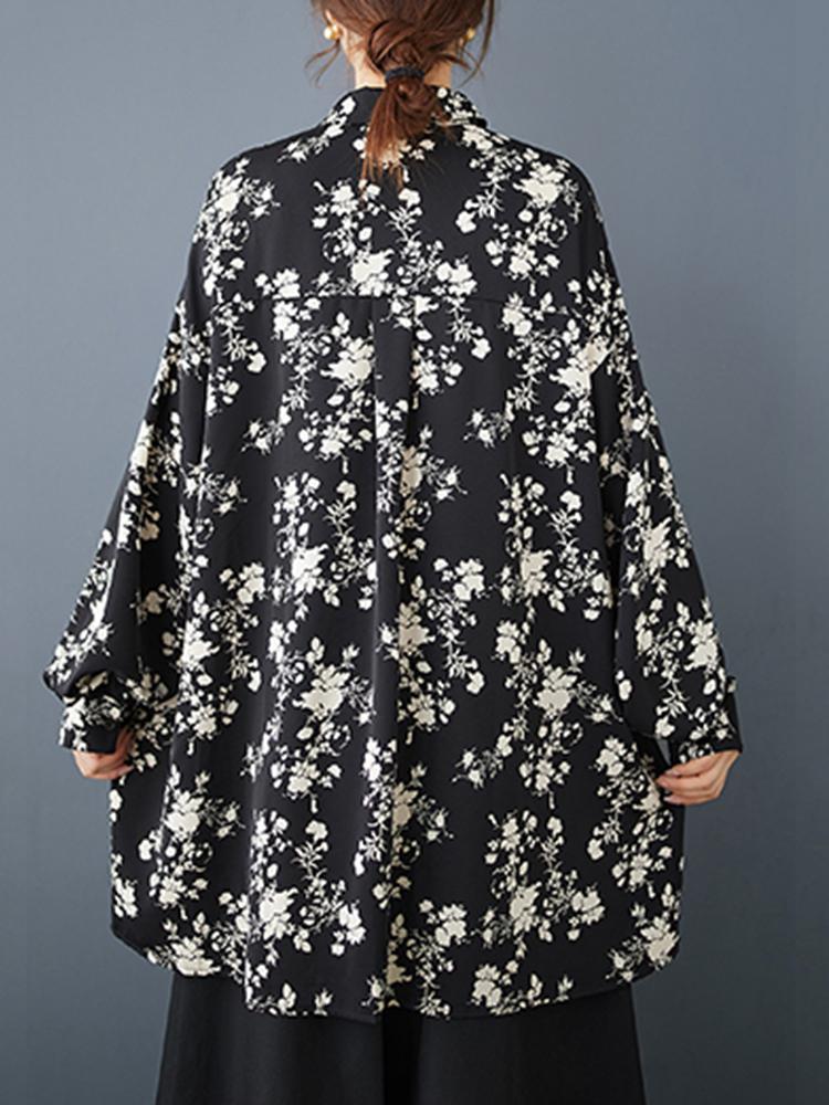 XITAO Solid Color Turn-down Collar Full Sleeve Blouse GMM1111